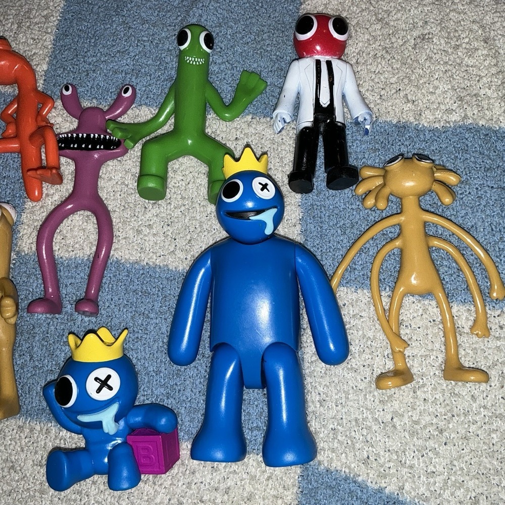 Rainbow Friends Action Mini Figures Toy Character Doll Blue Monster Lot Of 9 - Picture 3 of 3